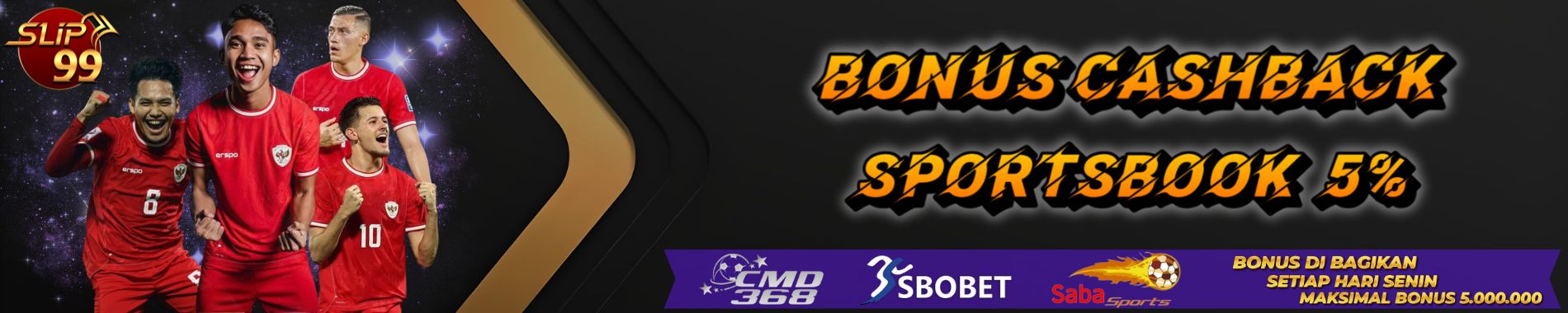 Bonus Cashback Sportsbook 5%